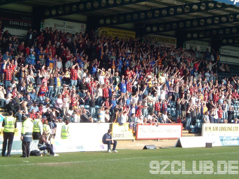 Adams Park - Wycombe Wanderers, Shrewsbury Supporters