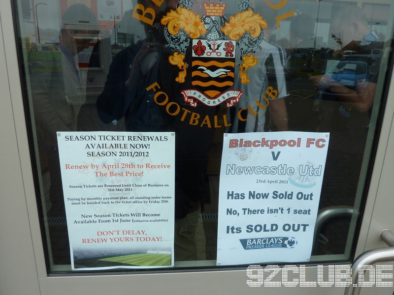 Blackpool FC - Newcastle United, Bloomfield Road, Premier League, 23.04.2011 - 